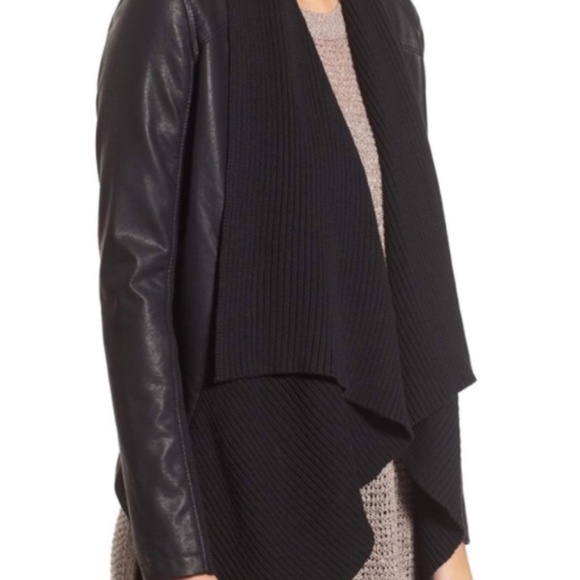 BlankNYC Vegan Leather Jacket with Knit Drape, size M, perfect condition - Picture 3 of 14